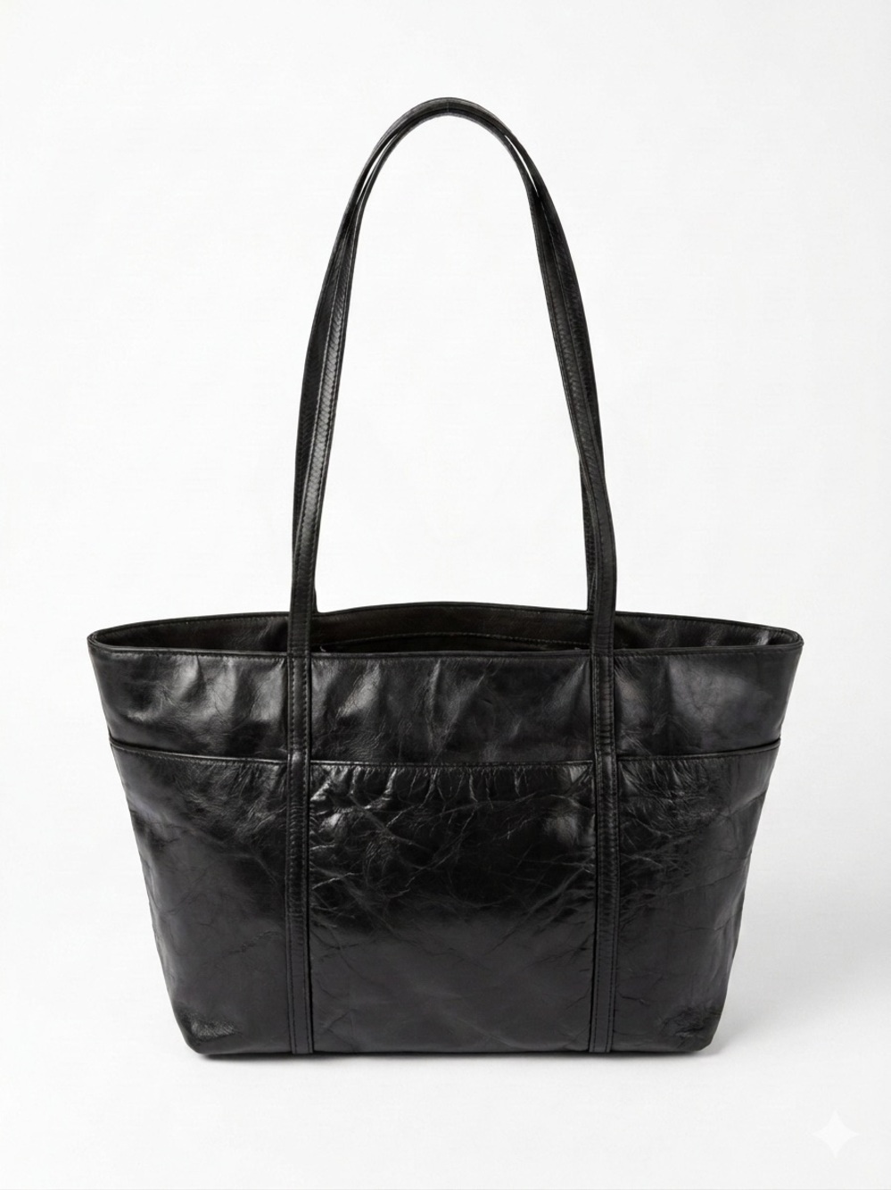 Latico Black Leather Tote Bag Zippered Shoulder Bag Work Carryall Organized
